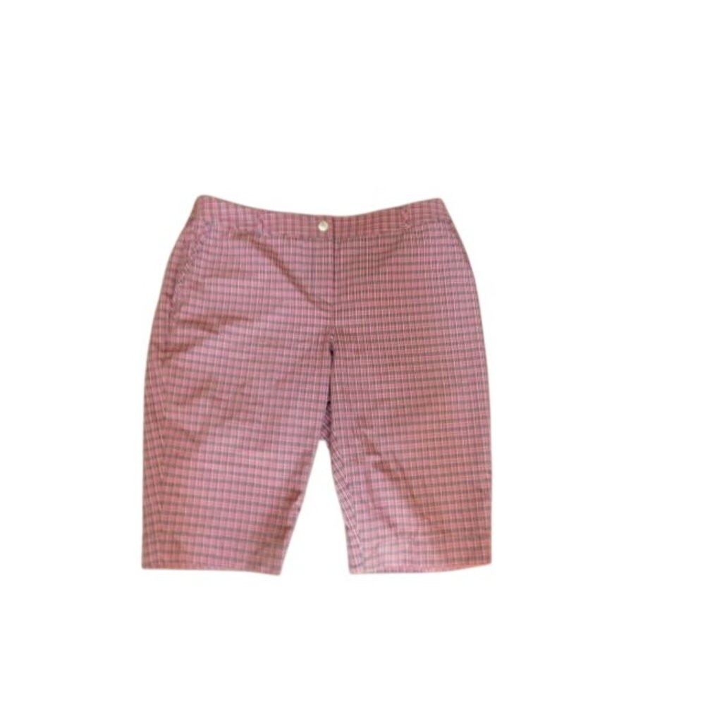 Annika Cutter & Buck Size 6 Plaid Bermuda Golf Shorts Sporty